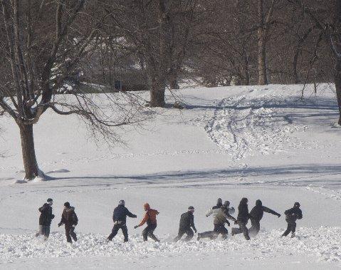Kids Playing on the 7th Fairway at The Rye Golf Club after Blizzard Nemo 2/9/12, Photo taken by RFD Firefighter Millman